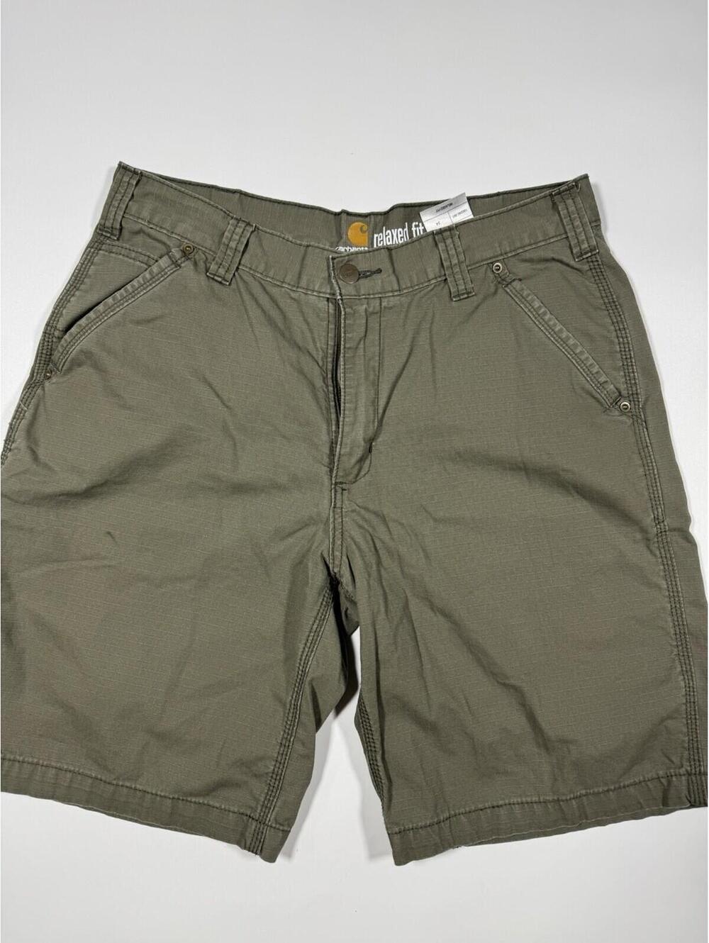 Carhartt Relaxed Fit Ripstop Cargo Shorts Olive Green 34 Mens
